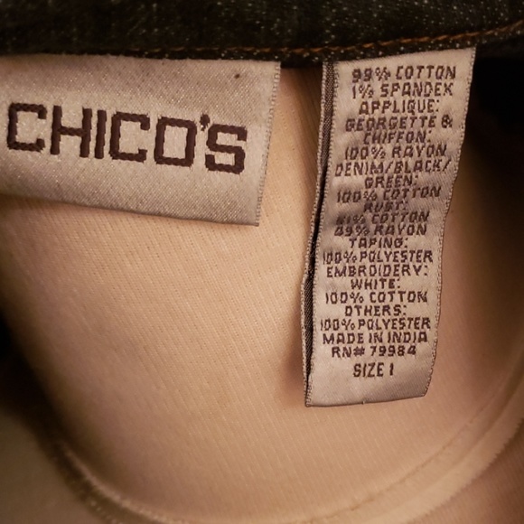 Chico's Embellished Denim. Jacket in size 1 - Picture 6 of 7